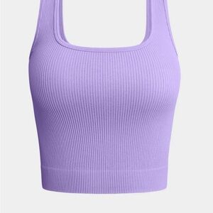 OQQ Lilac Ribbed Crop Top New